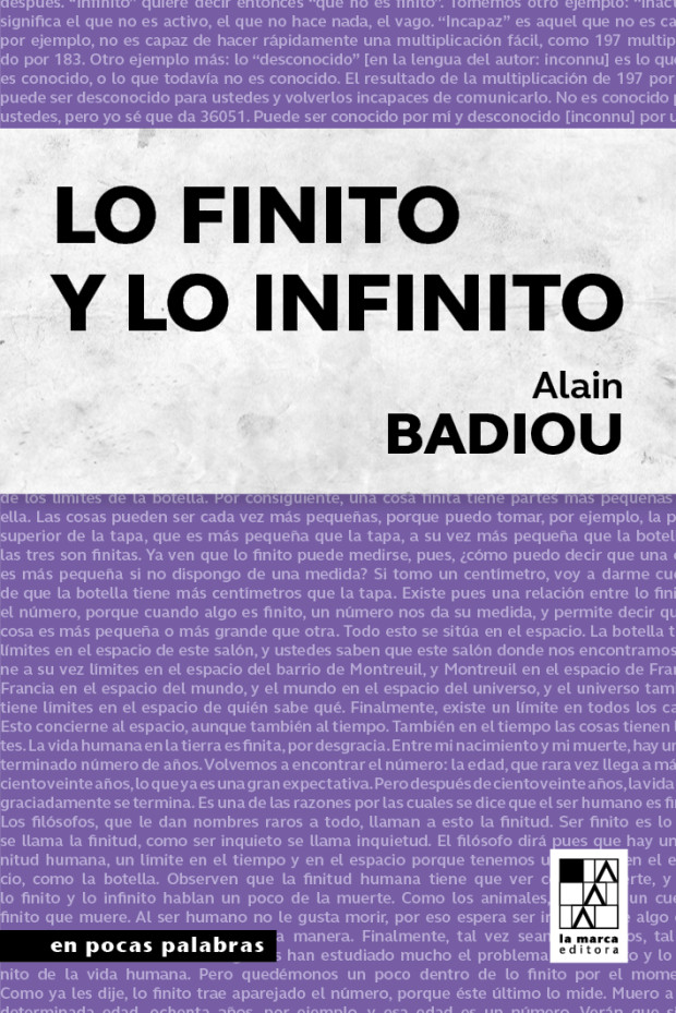 Portada Lo finito y lo infinito